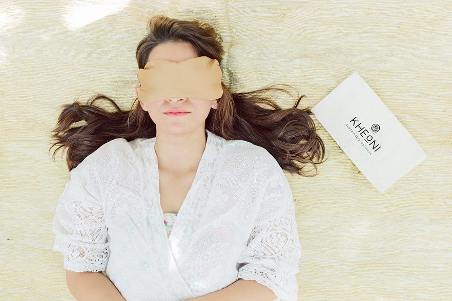 Relaxing Lavender Eye Pillow with Big Logo – Eye Pillow by Kheoni available on Brown Living™. . SKU: KHLEPBL - 001. Img 1.