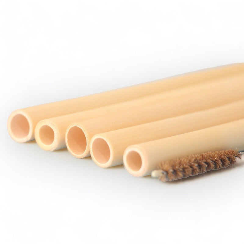 Reusable Bamboo Straws with Cleaner (Set of 5) | Verified Sustainable Straw on Brown Living™