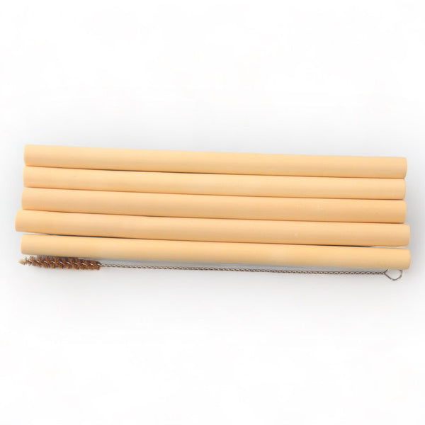 Reusable Bamboo Straws with Cleaner (Set of 5) | Verified Sustainable Straw on Brown Living™