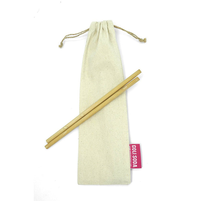 Reusable Bamboo Straws With Easy Carry Travel Pouch (Set of 2) | Verified Sustainable by Brown Living™