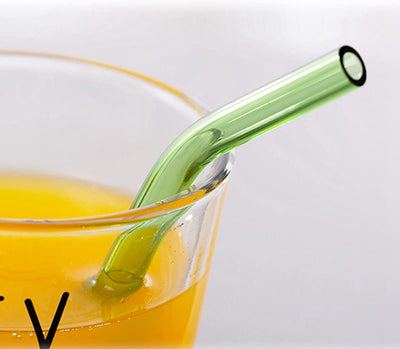 Reusable Bent Glass Straws – Green Eco Drinkware – Drinking Straws & Stirrers on Brown Living™. SKU: GRN - STRW. Img 5.