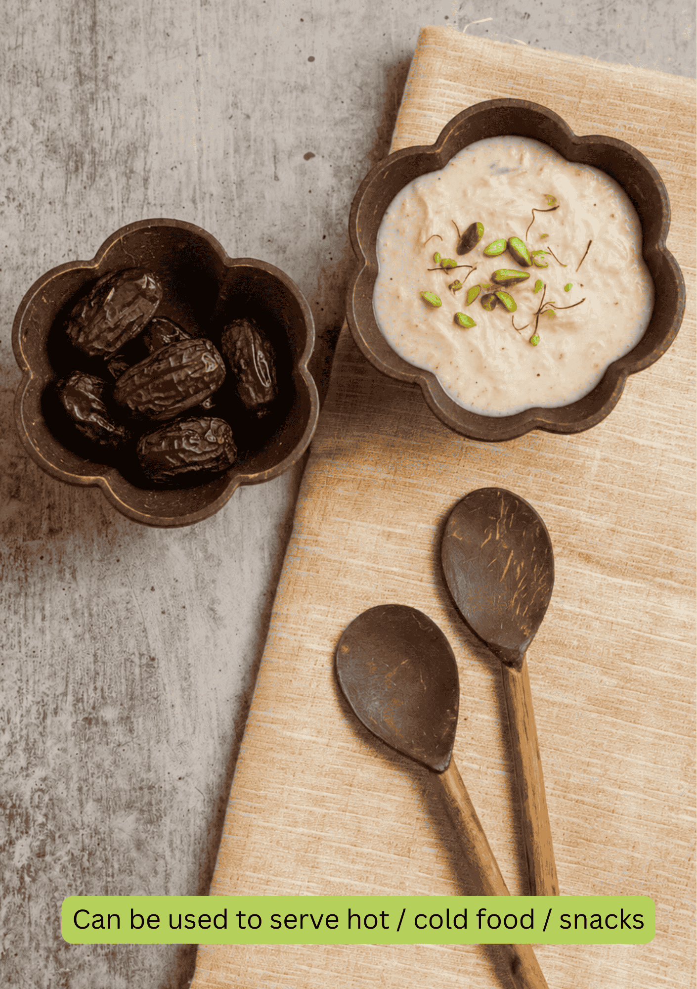 Reusable Bowls - Floral Shaped - Set of 2| Reusable Floral Shaped Bowl – Plates & Bowls on Brown Living™. SKU: DC3. Img 4.