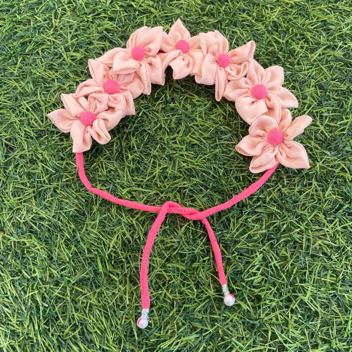 Reusable Fabric Gajra Similar Print | Handmade, Eco - Friendly – Womens Jewellery by Aftertaste available on Brown Living™. . SKU: 123000142019. Img 2.