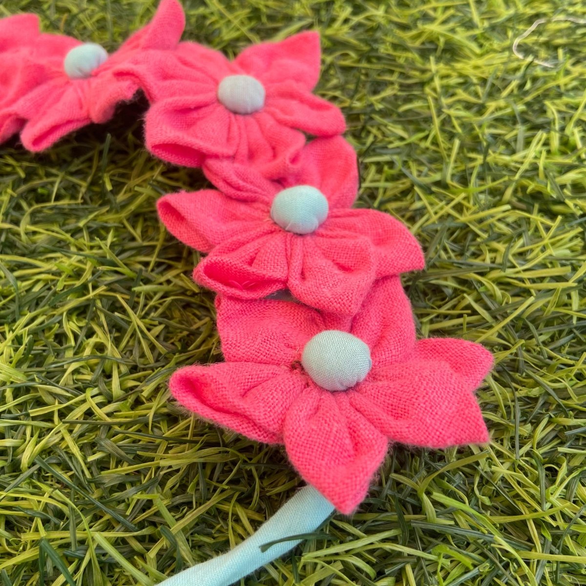 Reusable Fabric Gajra Similar Print | Handmade, Eco - Friendly – Womens Jewellery by Aftertaste available on Brown Living™. . SKU: 123000142019. Img 3.