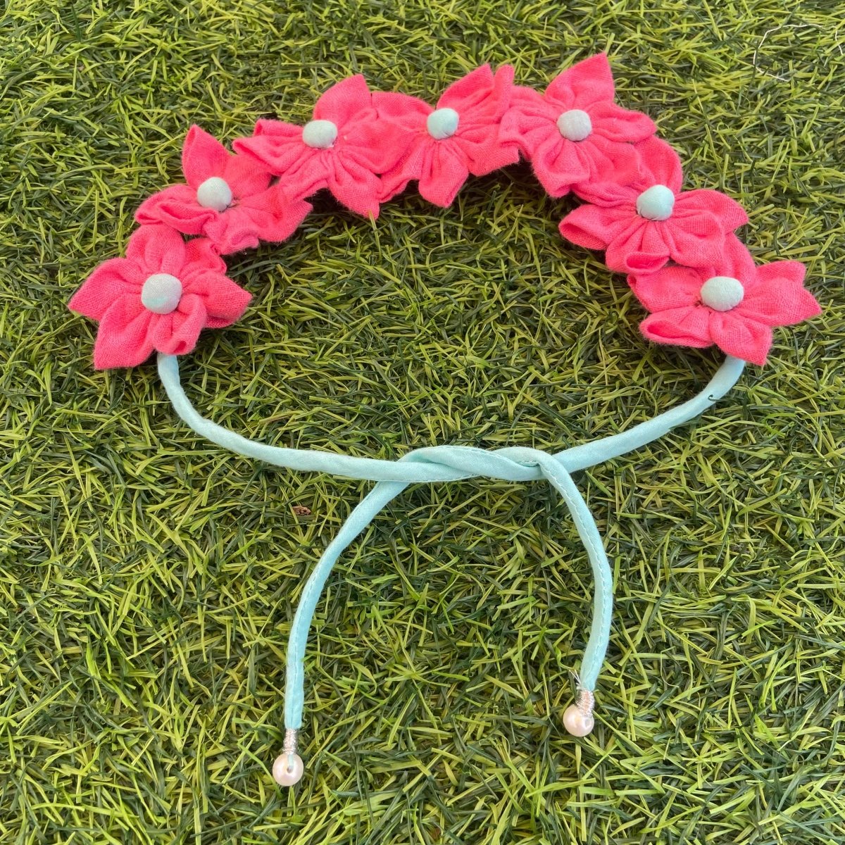 Reusable Fabric Gajra Similar Print | Handmade, Eco - Friendly – Womens Jewellery by Aftertaste available on Brown Living™. . SKU: 123000142019. Img 4.