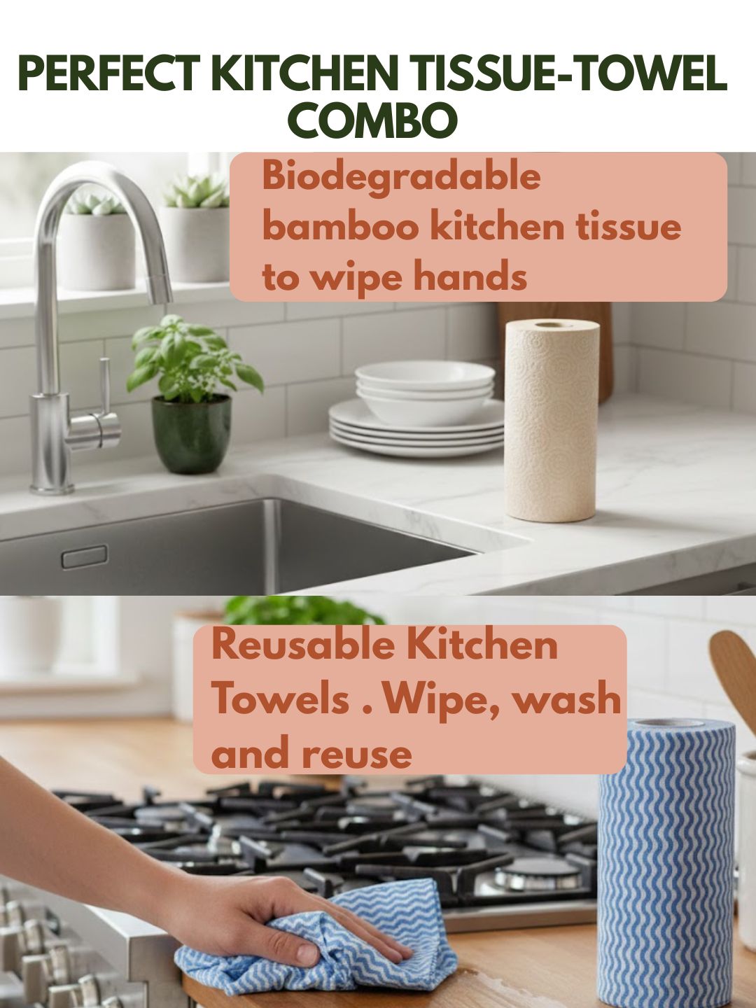 Reusable Kitchen Towel Roll & Bamboo Tissue Roll – Kitchen Tools on Brown Living™. SKU: KOE023-BKT-KT. Img 4.