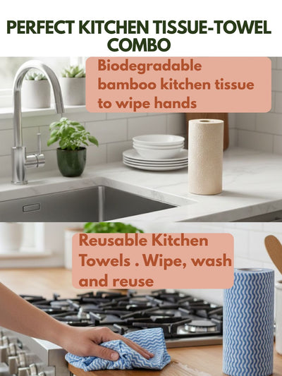 Reusable Kitchen Towel Roll & Bamboo Tissue Roll – Kitchen Tools on Brown Living™. SKU: KOE023-BKT-KT. Img 4.