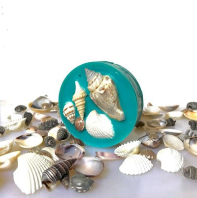 Reusable Seashell Textured Wax Tablet (Round) | Fragranced Wax Tablet – Candles & Fragrances on Brown Living™. SKU: SSWXTBOB1. Img 3.