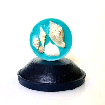 Reusable Seashell Textured Wax Tablet (Round) | Fragranced Wax Tablet – Candles & Fragrances on Brown Living™. SKU: SSWXTBOB1. Img 2.