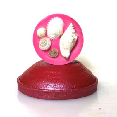 Reusable Seashell Textured Wax Tablet (Round) | Fragranced Wax Tablet – Candles & Fragrances on Brown Living™. SKU: SSWXTBRS1. Img 7.