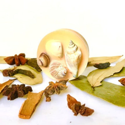 Reusable Seashell Textured Wax Tablet (Round) | Fragranced Wax Tablet – Candles & Fragrances on Brown Living™. SKU: SSWXTBRS1. Img 9.