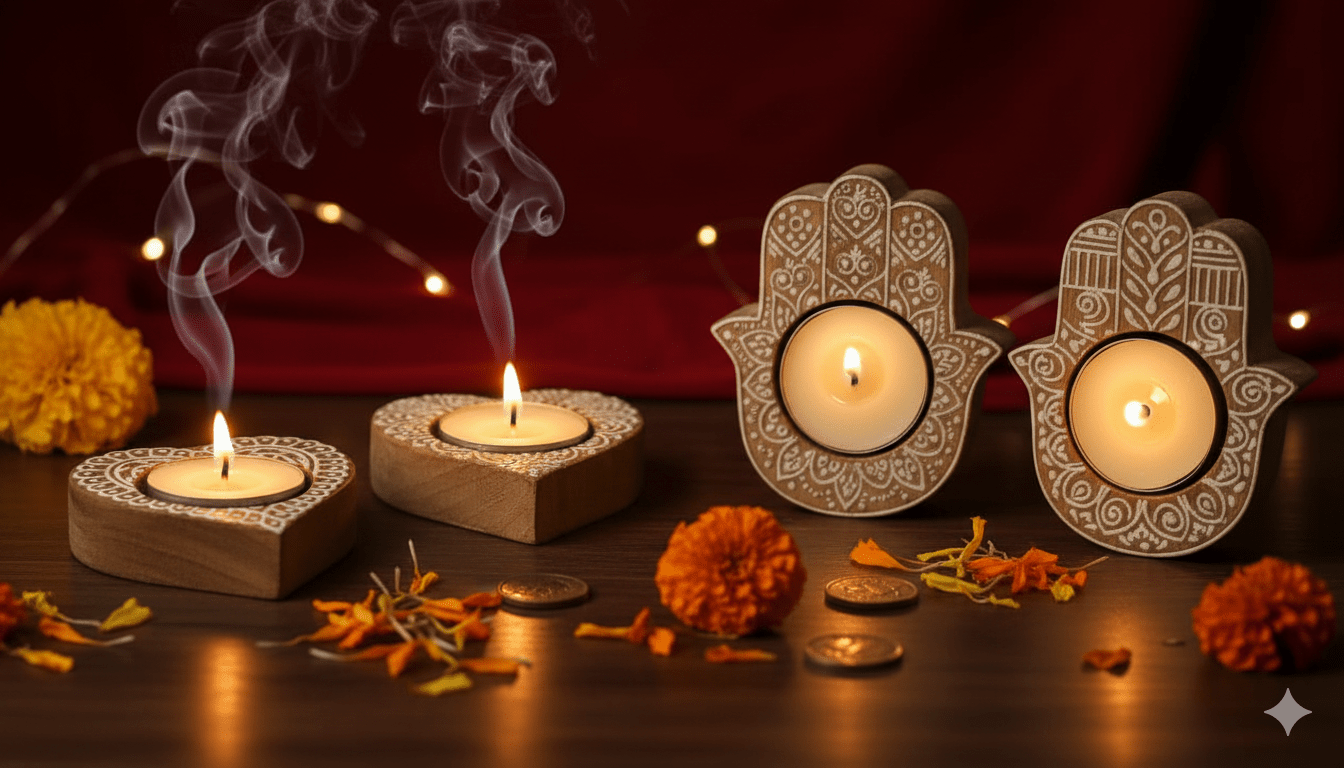 Reusable Tea Light Holders Pack Of 2 Decorative Candle Holders – Candles & Fragrances on Brown Living™. SKU: OEP933a. Img 1.