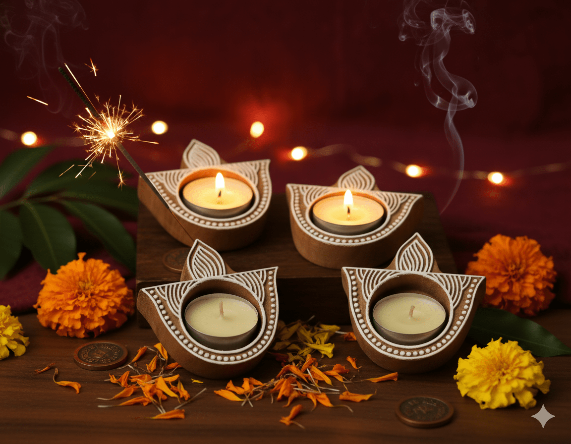 Reusable Tea Light Holders Pack Of 2 Decorative Candle Holders – Candles & Fragrances on Brown Living™. SKU: OEP933d. Img 3.