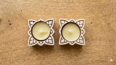 Reusable Tea Light Holders Pack Of 2 Decorative Candle Holders – Candles & Fragrances on Brown Living™. SKU: OEP933e. Img 4.