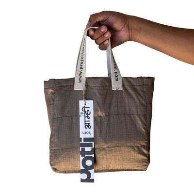 Reusable Tiffin Bag Upcycled Lunch Carry Bag – Bags on Brown Living™. SKU: ASWMTIFGREY. Img 13.