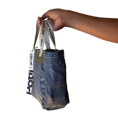 Reusable Tiffin Bag Upcycled Lunch Carry Bag – Bags on Brown Living™. SKU: ASWMTIFGREY. Img 17.