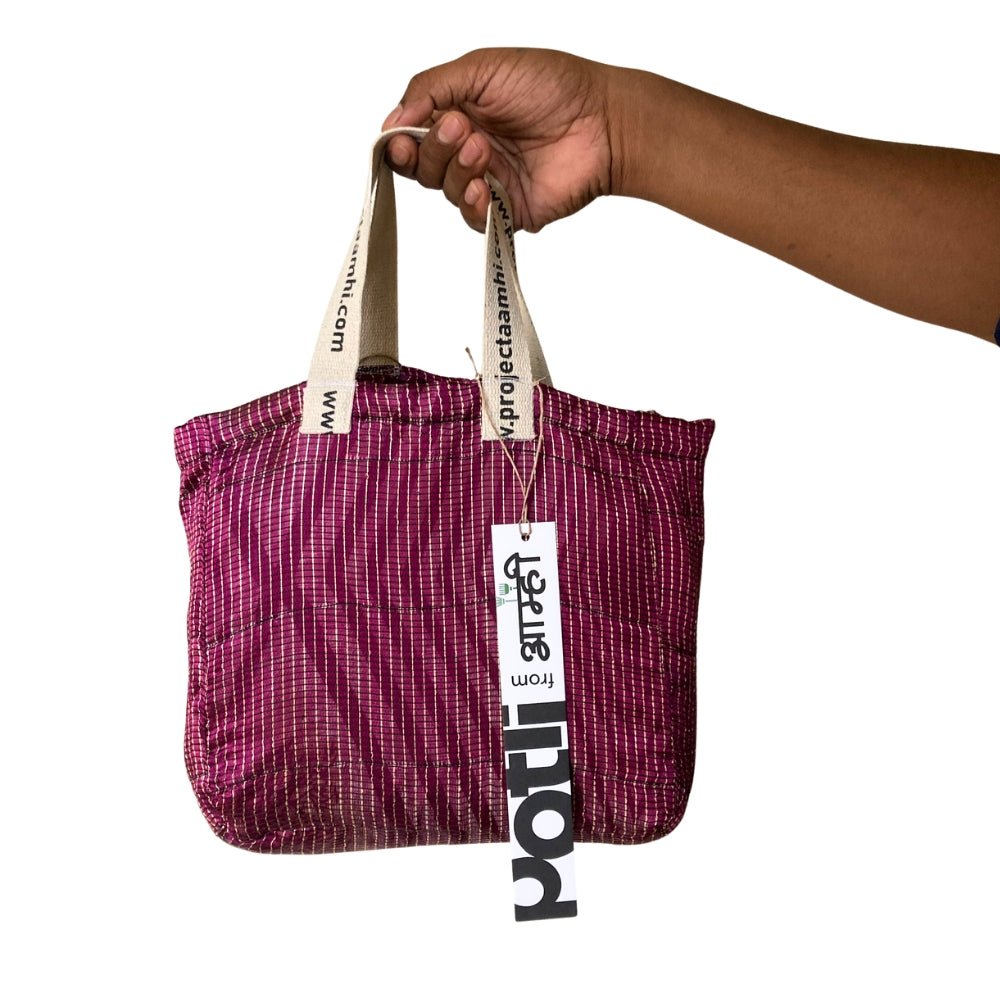 Reusable Tiffin Bag Upcycled Lunch Carry Bag – Bags on Brown Living™. SKU: ASWMTIFMG. Img 39.