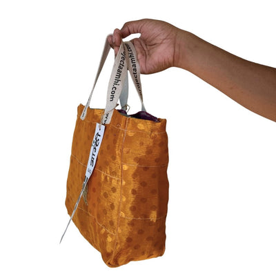 Reusable Tiffin Bag Upcycled Lunch Carry Bag – Bags on Brown Living™. SKU: ASWMTIFRUST. Img 6.