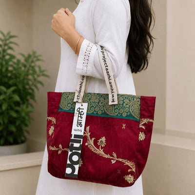 Reusable Tiffin Bag Upcycled Lunch Carry Bag – Bags on Brown Living™. SKU: TiffinPattern4. Img 50.