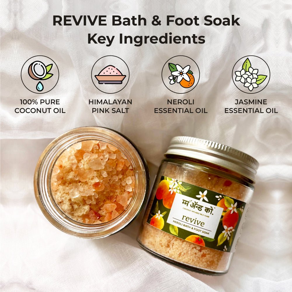 Revive Bath & Foot Soak | Easy to Dissolve | Fine in Texture | Non Sticky (100 g) – Bath Salt on Brown Living™. SKU: BFS10003. Img 2.