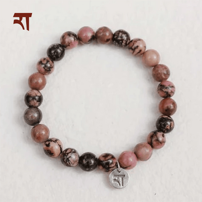 Rhodonite Bracelet | Handmade Healing Crystal Jewelry – Womens Bracelets on Brown Living™. SKU: RA-BR-RH-01. Img 2.