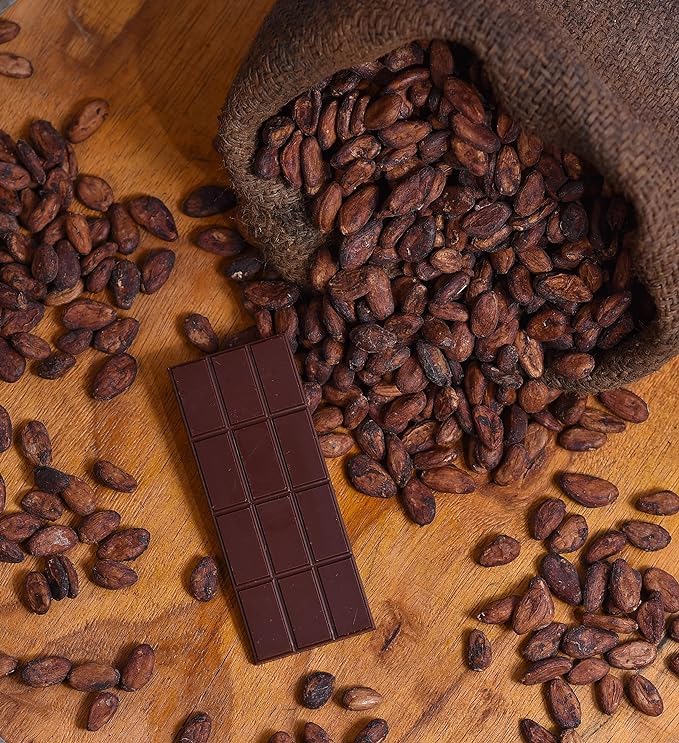 Roasted Almond 70% Cocoa Dark Chocolate – Sweetened with Jaggery – Chocolates on Brown Living™. SKU: 8931500357559. Img 5.