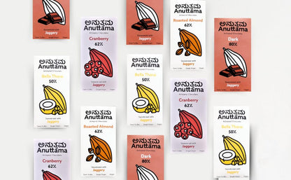 Roasted Almond 70% Cocoa Dark Chocolate – Sweetened with Jaggery – Chocolates on Brown Living™. SKU: 8931500357559. Img 7.