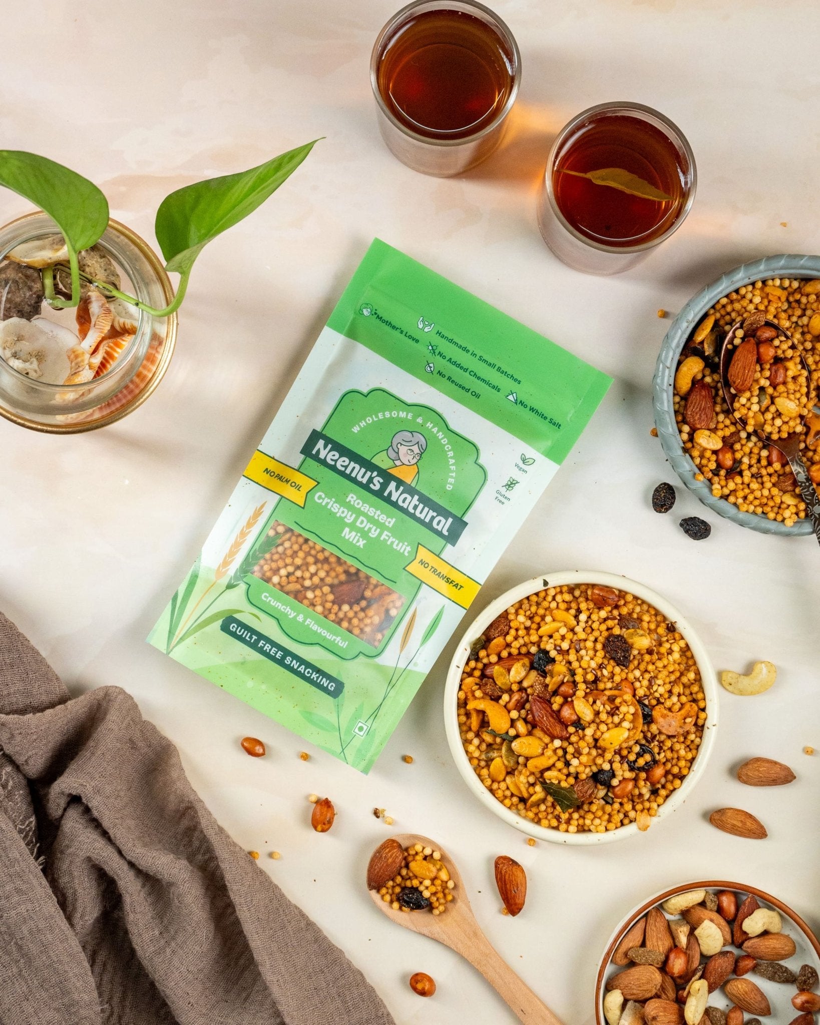 Roasted Crispy Dry Fruit Namkeen | Crunchy & Nutritious Snack – Healthy Snacks on Brown Living™. SKU: NN_13. Img 3.