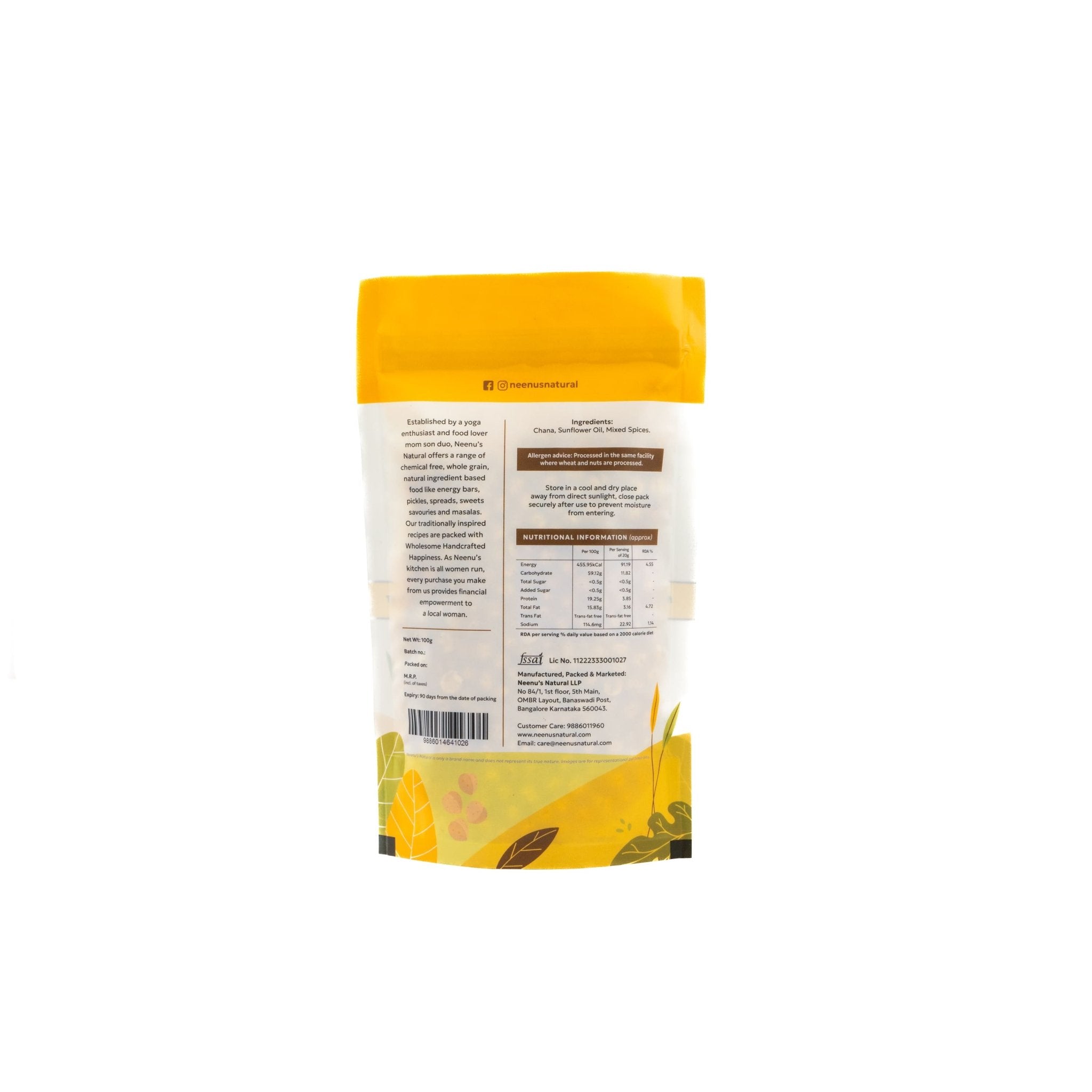 Roasted Salted Channa – Crunchy, Protein - Rich & Healthy Snack – Healthy Snacks on Brown Living™. SKU: NN_09. Img 3.