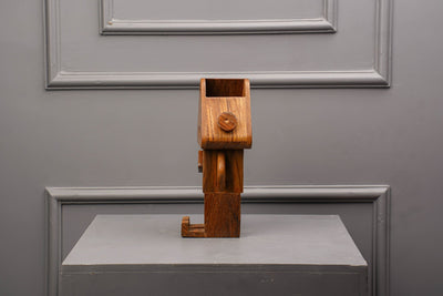 Robot Pen Holder | Wooden Desk Organizer | Creative Stationery Stand – Desk Organizers on Brown Living™. SKU: RN. Img 3.