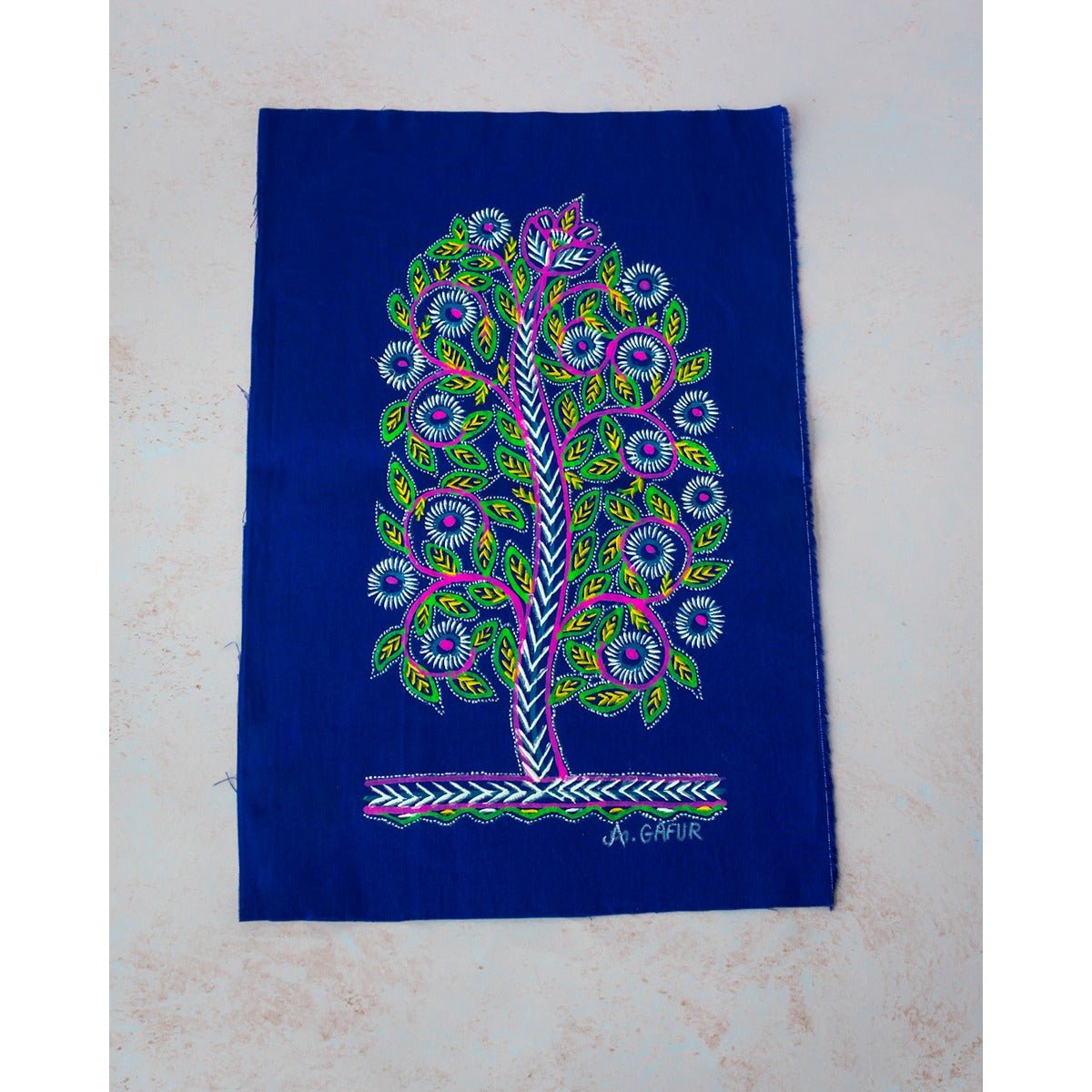 Rogan Heritage Art | Traditional Handcrafted Textile Art – Home Decor on Brown Living™. SKU: ANTRHAABHG. Img 4.