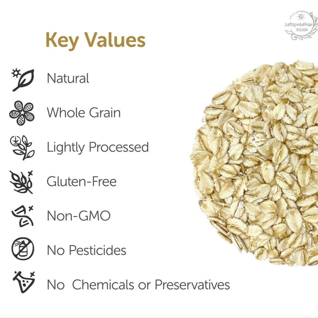 Rolled Oats 600g - Organic & Gluten-Free – Snack Foods on Brown Living™. SKU: 2WG_OR-6H. Img 4.