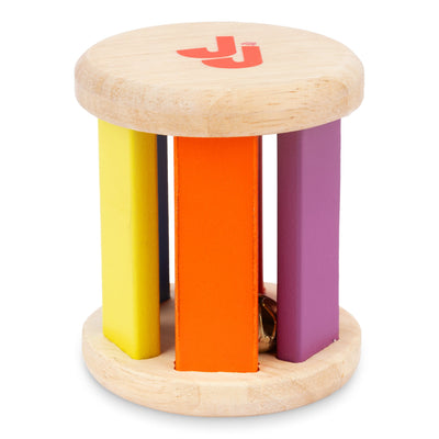 Rolling Drum Rattle | Encourages Grasp, Crawling & Tummy Time – Wooden Toys on Brown Living™. SKU: JNJ0011. Img 5.