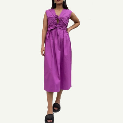 Rosalia Dress – Elegant Cotton Midi Dress for Casual & Evening Wear – Womens Dress on Brown Living™. SKU: ER - ROSALIA - DRS - XS - 001. Img 2.