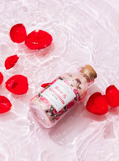 Rose Bath Salt 120g | Relaxing Aromatherapy Bath Soak – Bath Salt on Brown Living™. SKU: SC-BS-RG. Img 2.