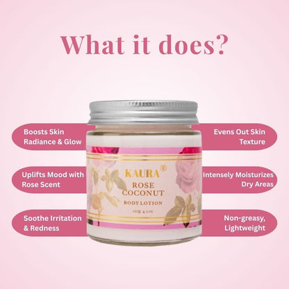 Rose Coconut Body Lotion for Soft & Moisturized Skin | 120g – Body Lotion by Kaura available on Brown Living™. . SKU: BL - KI - 061. Img 3.