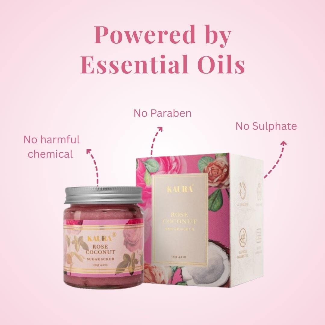 Rose & Coconut Sugar Scrub for Smooth, Glowing Skin | 120g – Body Scrub on Brown Living™. SKU: KI301. Img 7.