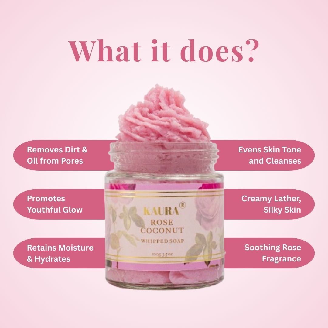 Rose Coconut Whipped Soap for Gentle Cleaning | 120g – Body Soap by Kaura available on Brown Living™. . SKU: KI376. Img 6.