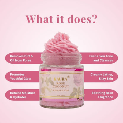 Rose Coconut Whipped Soap for Gentle Cleaning | 120g – Body Soap by Kaura available on Brown Living™. . SKU: KI376. Img 6.