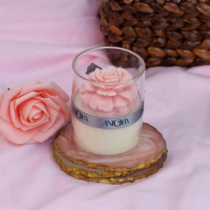 Rose Floral Jar Soy Wax Candle | Verified Sustainable Candles & Fragrances on Brown Living™