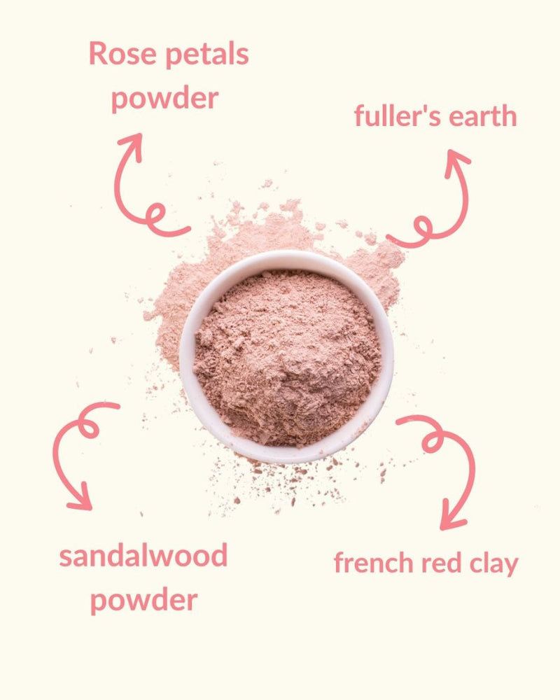 Rose Glowing Powder Face Mask Pack 100 g | Verified Sustainable Face Mask on Brown Living™