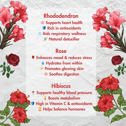 Rose Hibiscus Rhododendron Flower Tea 40g | Natural Floral Blend – Tea on Brown Living™. SKU: B0F67MYG27. Img 4.