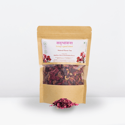 Rose Hibiscus Rhododendron Flower Tea 40g | Natural Floral Blend – Tea on Brown Living™. SKU: B0F67MYG27. Img 1.