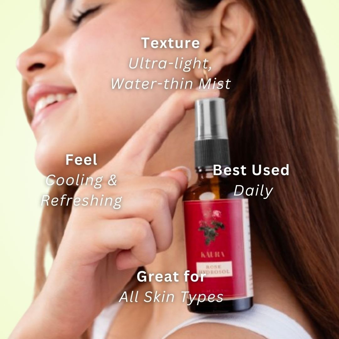 Rose Hydrosol Mist for Hydration & Skin Balance | Toner | 50ml – Face Toner by Kaura available on Brown Living™. . SKU: KI343. Img 4.