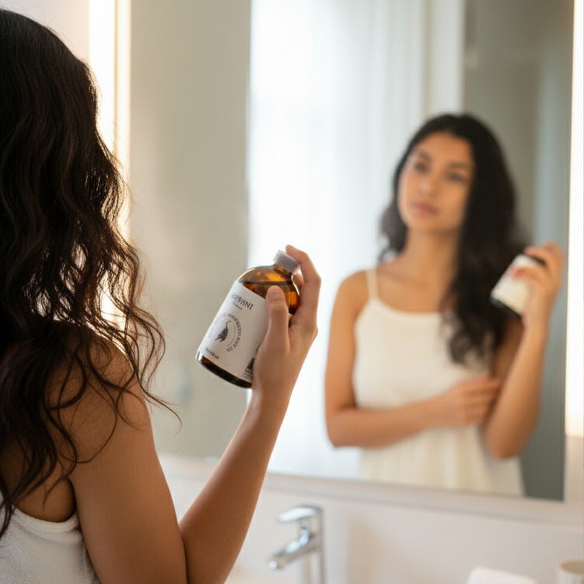 Rose Jasmine Moisturizing Body Oil - 100 ml – Body Oil on Brown Living™. SKU: FFBORJ10L. Img 6.