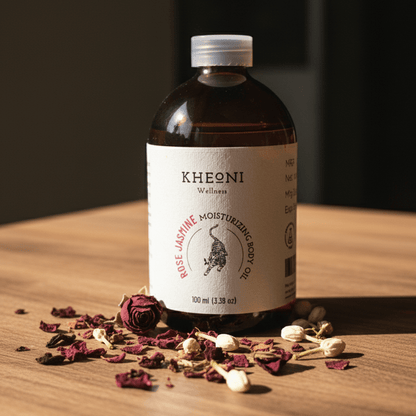 Rose Jasmine Moisturizing Body Oil – Hydrating Natural Body Care – Body Oil on Brown Living™. SKU: FFBORJ10L. Img 5.