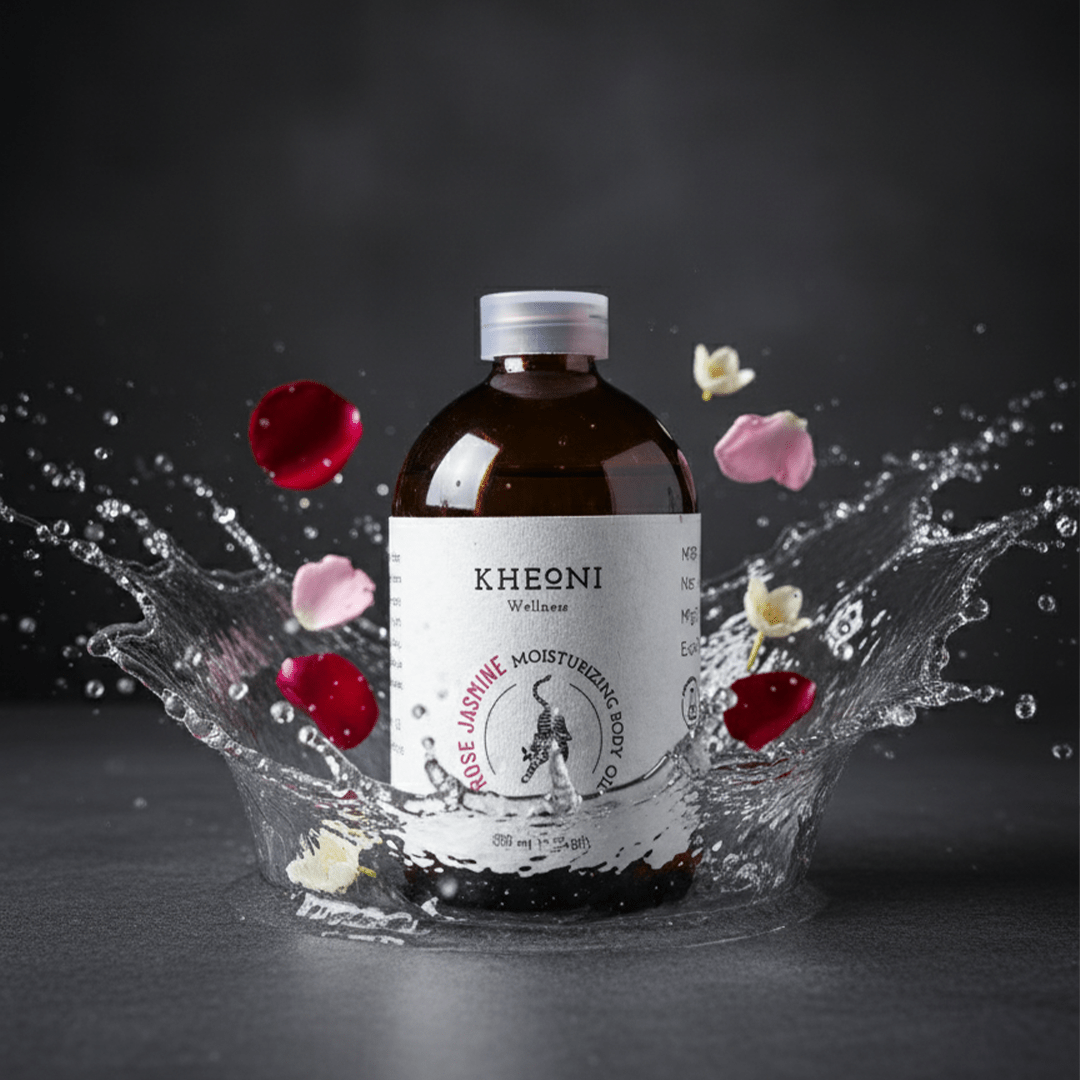 Rose Jasmine Moisturizing Body Oil – Hydrating Natural Body Care – Body Oil on Brown Living™. SKU: FFBORJ10L. Img 2.