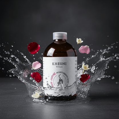 Rose Jasmine Moisturizing Body Oil – Hydrating Natural Body Care – Body Oil on Brown Living™. SKU: FFBORJ10L. Img 2.