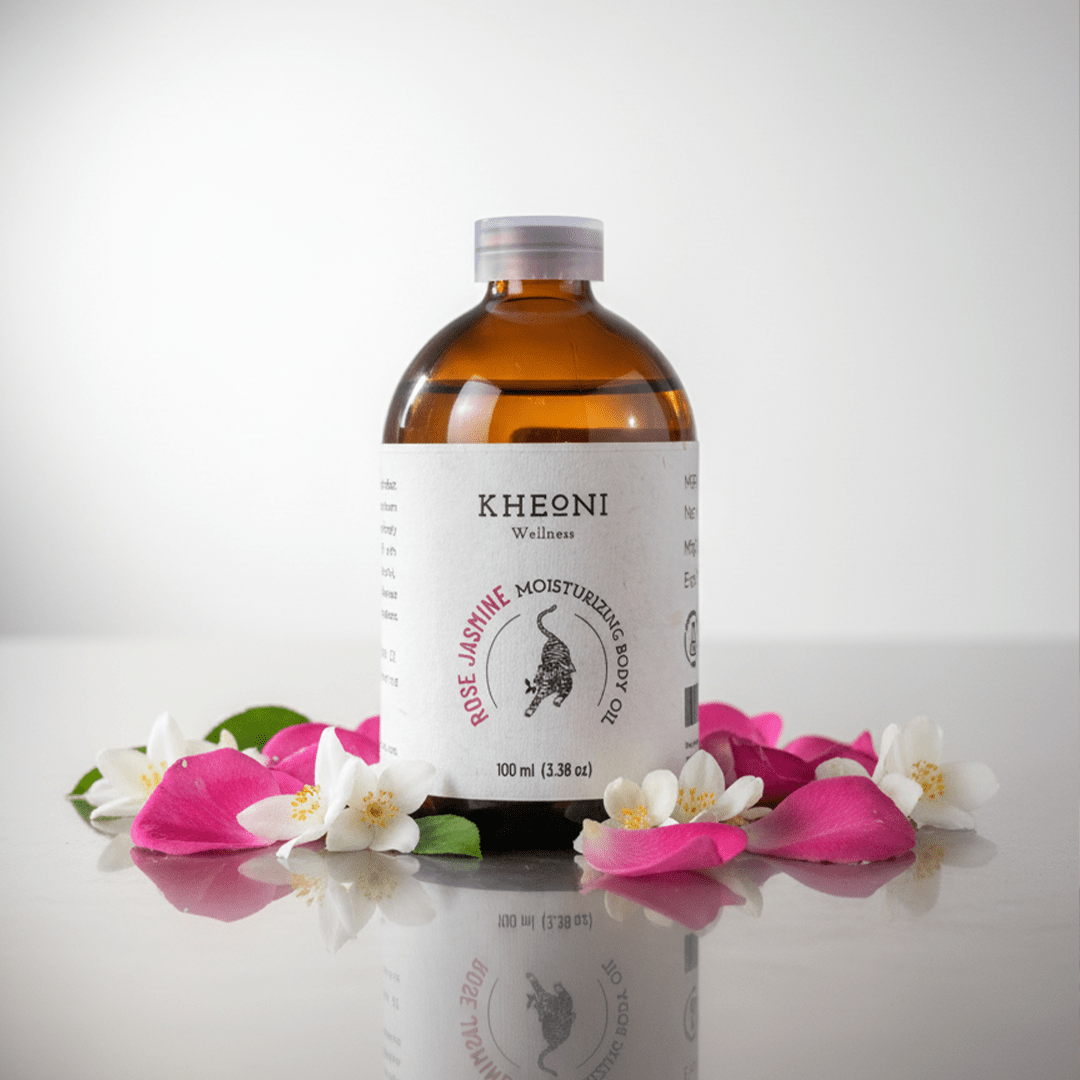 Rose Jasmine Moisturizing Body Oil – Hydrating Natural Body Care – Body Oil on Brown Living™. SKU: FFBORJ10L. Img 7.