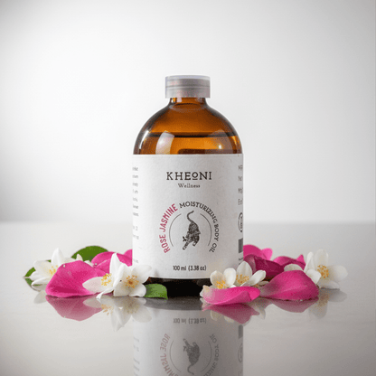 Rose Jasmine Moisturizing Body Oil – Hydrating Natural Body Care – Body Oil on Brown Living™. SKU: FFBORJ10L. Img 7.